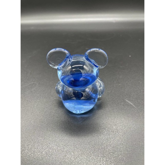 Art Glass Mouse Figurine Blue Hand Blown Glass - Picture 6 of 9